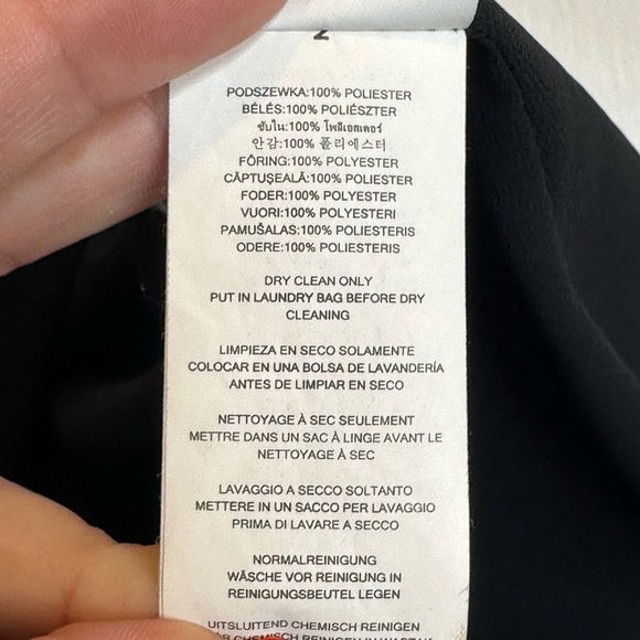 Michael Kors Black Grommet V Neck Dress Small High Low Chiffon Hem - Picture 9 of 9